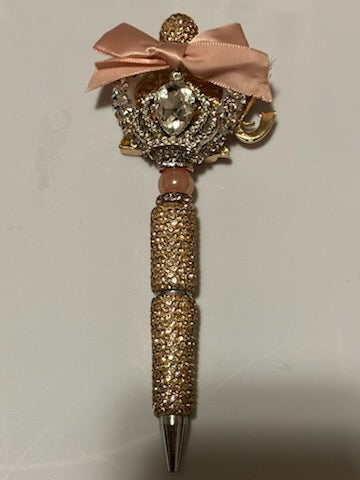 Bling pink and gold elephant pen