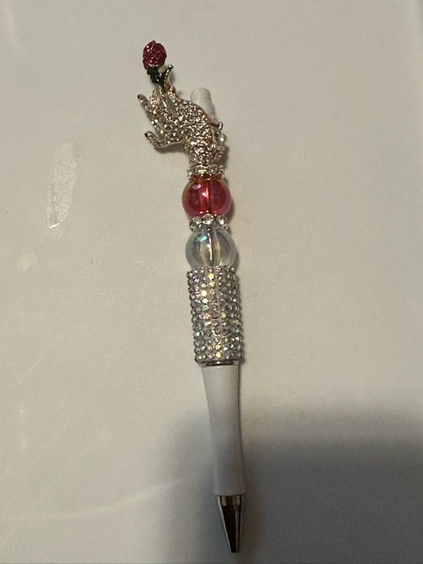 Bling fancy hand holding a rose