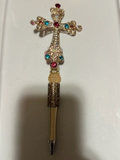 Bling Gold rainbow cross