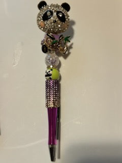 Bling panda on purple pen