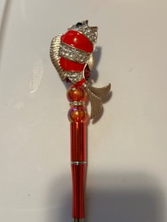 Bling red fish pen