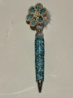 Blue bling flower