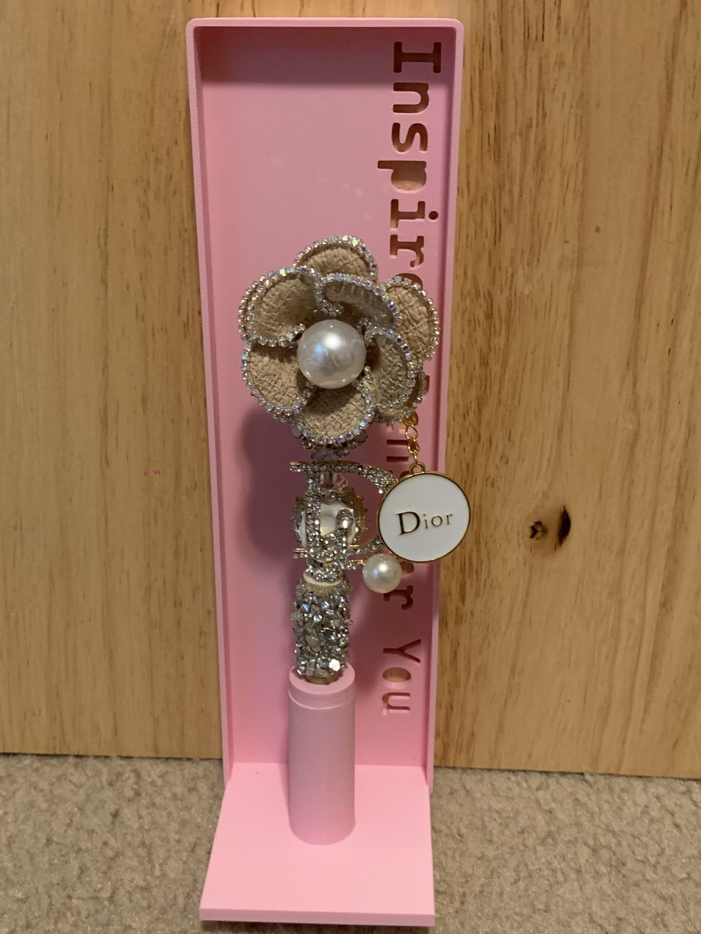 Brown Dior flower pen