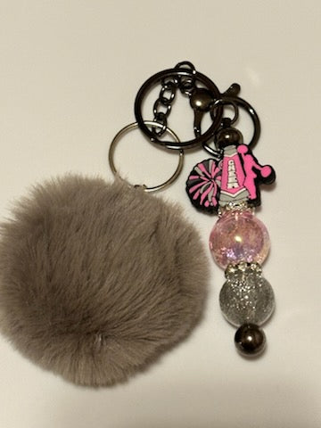 Cheer keychain with pom pom