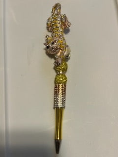 Bling gold and leopard pen