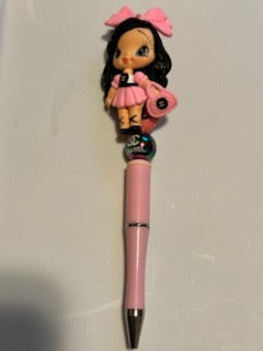 Pink Chanel clay girl pen