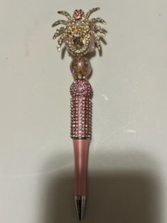 Pink bling spider pen