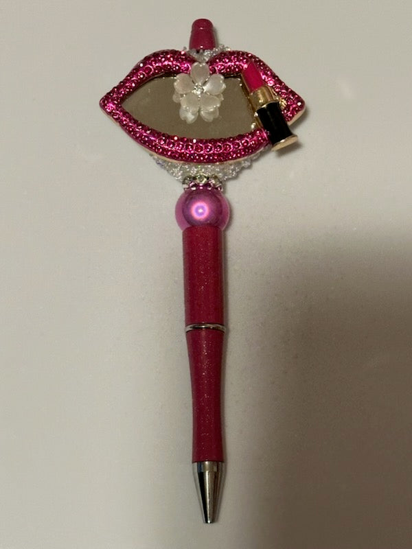Pink lips with mirror