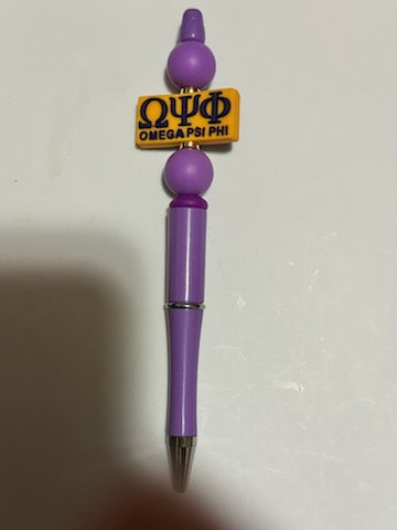 Omega on purple pen