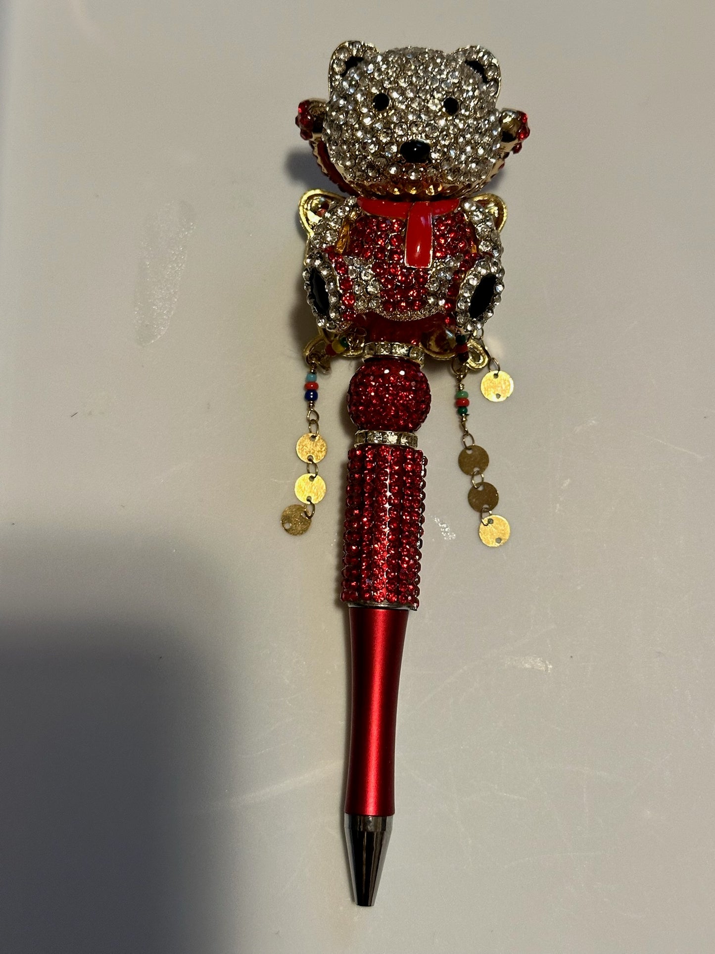 Red bling bear pen