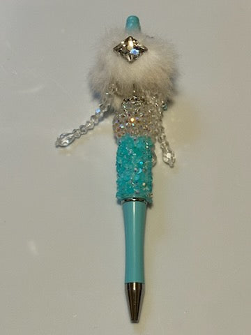 Teal bling fancy fox pen