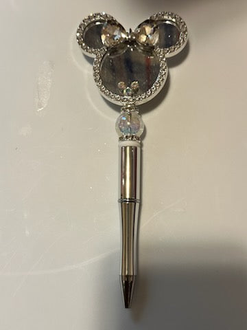 Bling Minnie head mirror pen