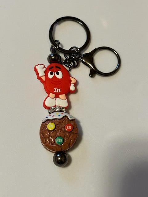 Red M&M keychain
