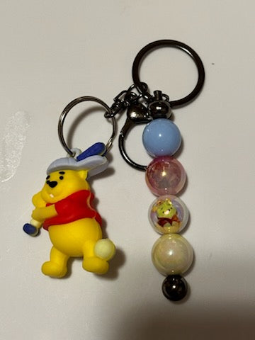 Pooh baseball keychain