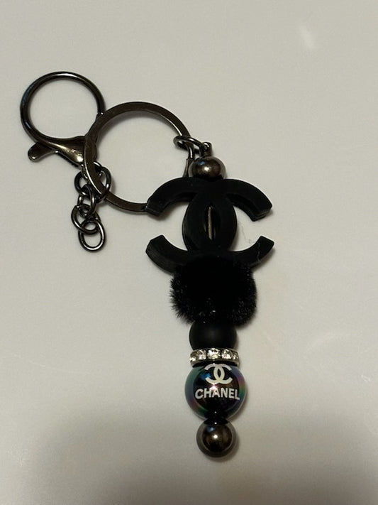 Black Chanel keychain