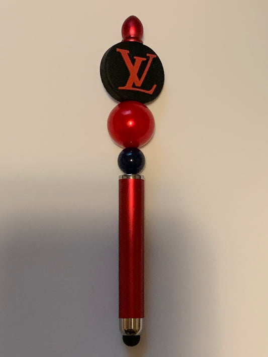 Black and Red LV on Stylus Pen