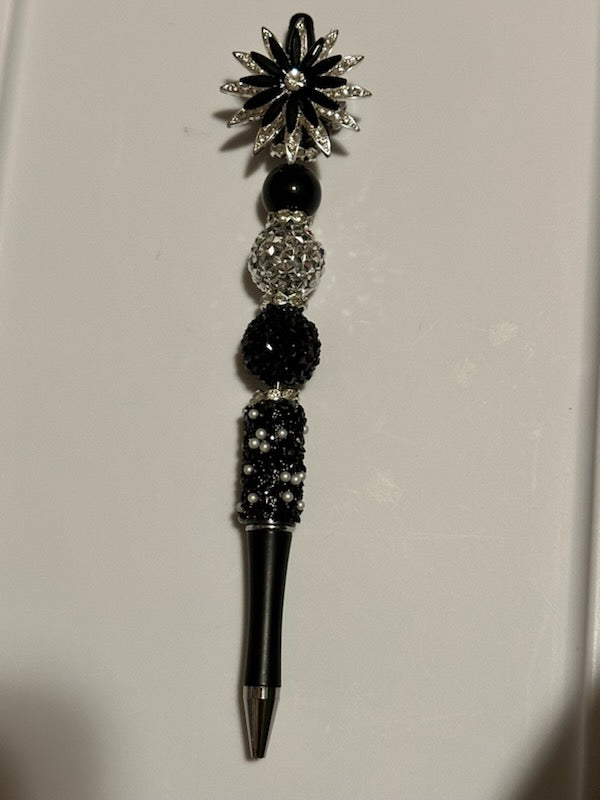 Black and Silver bling spinner pen