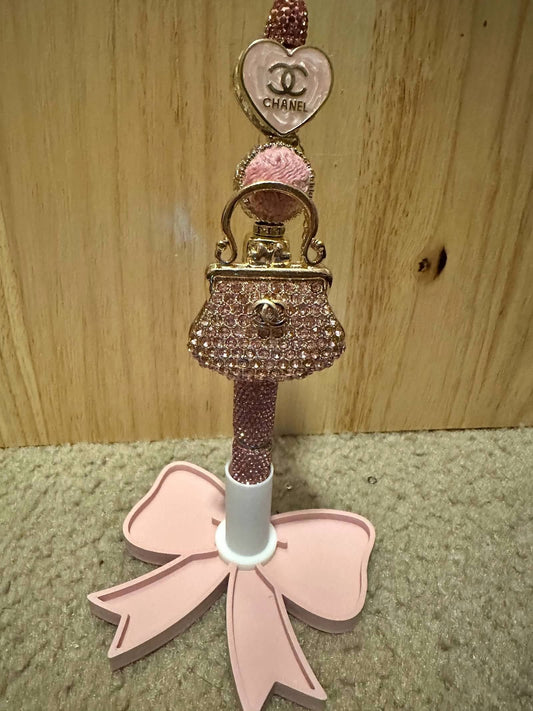 Bling Pink Chanel purse pen
