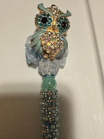 Bling Teal Owl