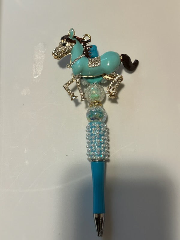 Bling blue horse pen