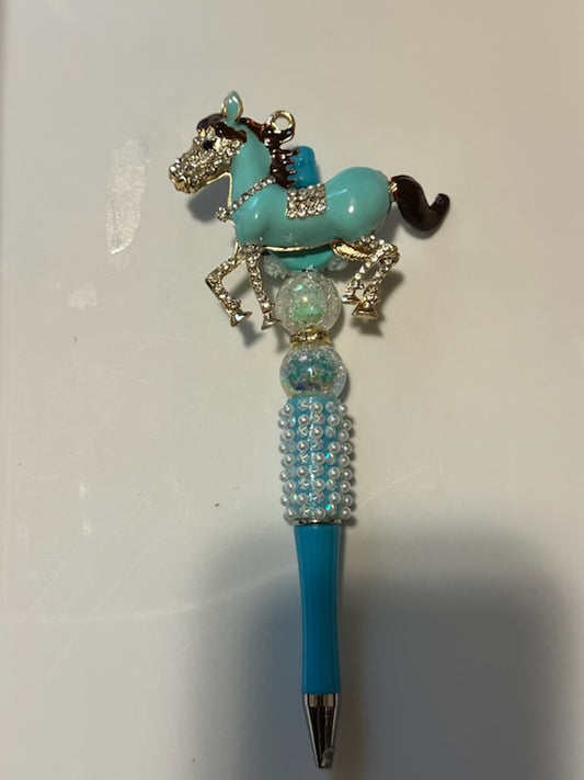 Bling blue horse pen