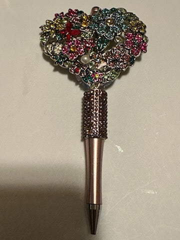 Bling flower heart