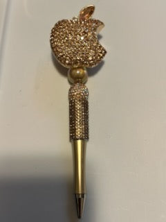Bling gold apple pen