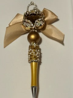 Bling gold purse pen