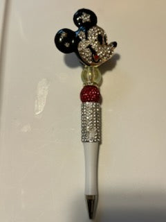 Bling Mickey head on white pen