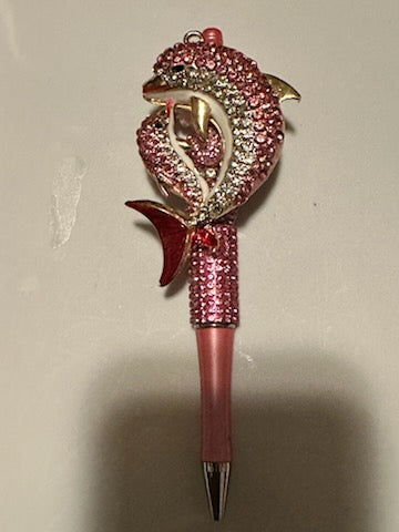Bling pink Dolphins pen