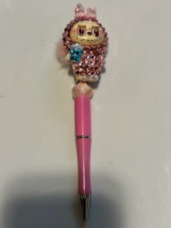 Bling pink Labubu pen