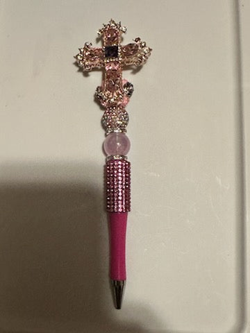 Bling pink cross