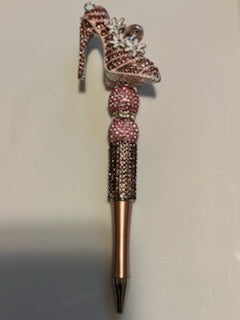 Bling pink heel pen