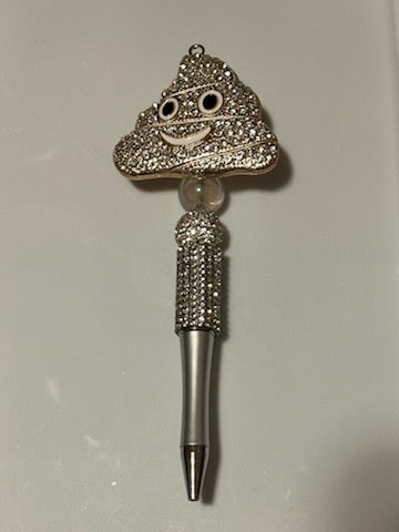 Silver bling poop pen