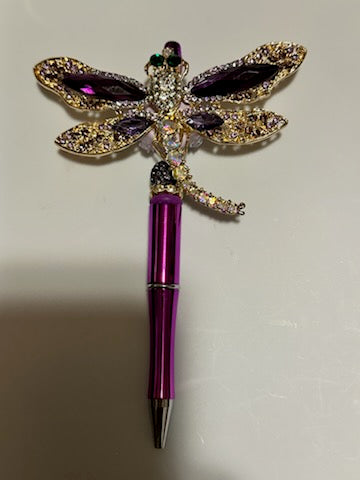 Bling Purple and Gold Dragon fly
