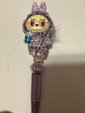 Bling purple Labubu pen