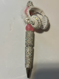 Bling white headphone pen