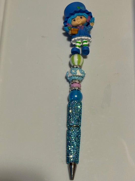 Blueberry Muffin from strawberry shortcake on blue rhinestone pen