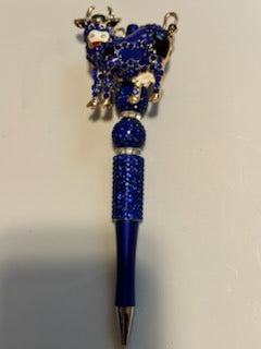 Blue bling highland cow pen