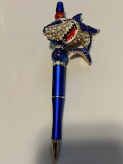 Blue bling shark pen