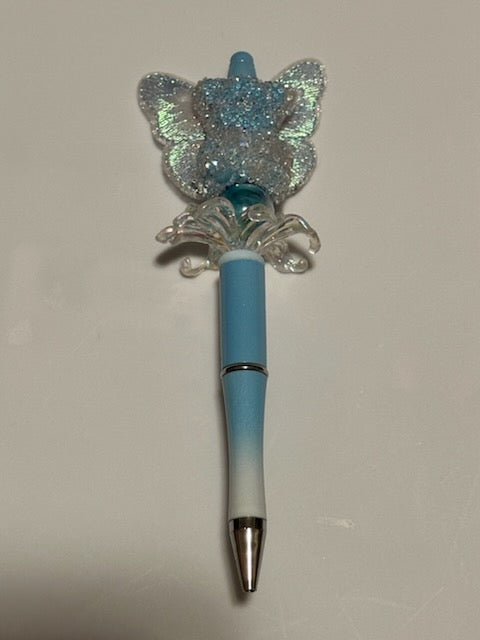Blue Sparkle Butterfly Pen