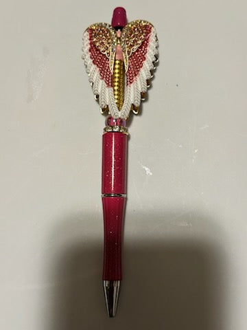 Dark pink angel wings pen