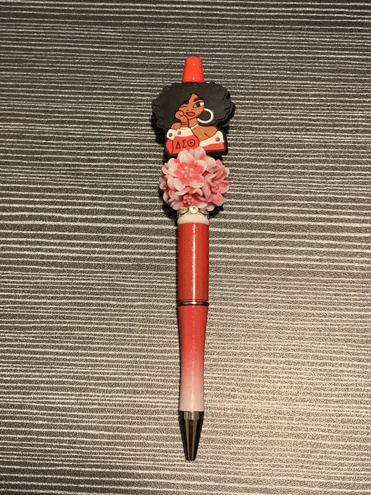 Delta lady with red flower pen