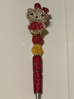 Fancy bling Gold and red Hello Kitty pen