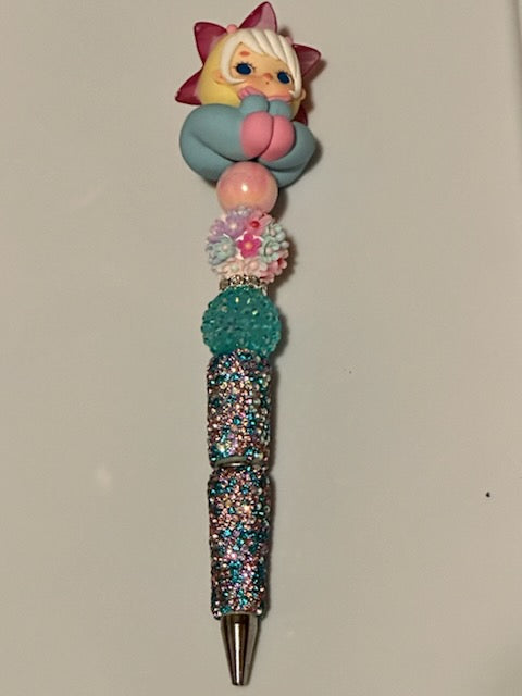 Bling pink and blue flower girl