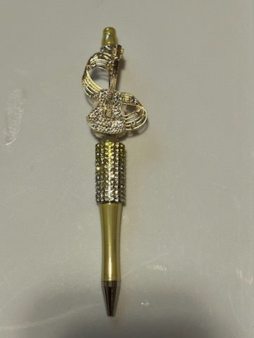 Bling gold musical guitar pen