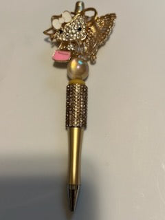 Gold bling Hello Kitty pen