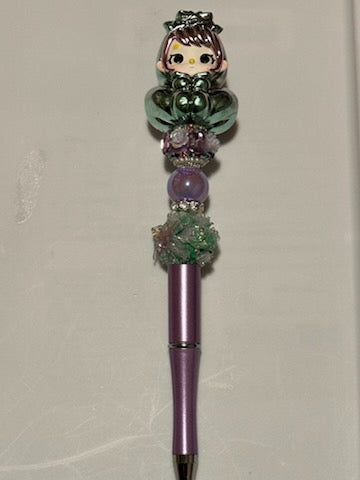 Green and purple chrome flower girl