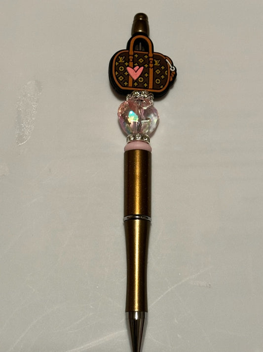 LV heart bag pen