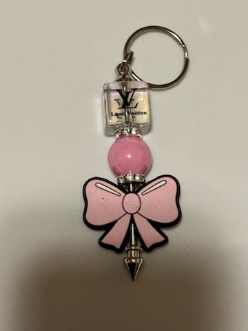 LV pink bow keychain